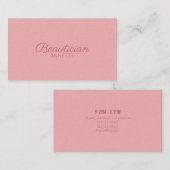 Donkere elite minimalistisch elegante roze visitekaartje (Voorkant / Achterkant)