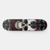 Donkere en gotische schedel en Rozen Murial Skateboard (Horizontaal)