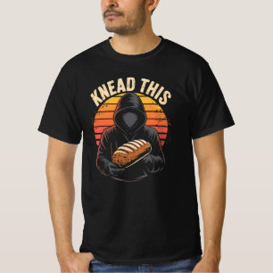 Donkere en grappige broodwoordspeling met capuchon t-shirt
