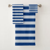 Donkere en lichte blauwe strepen bad handdoek (Insitu)