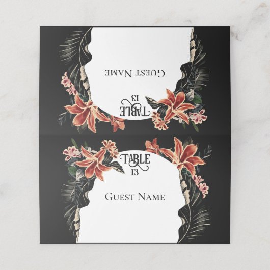 Donkere en Moody  trouwkaarten (Buitenkant ongevouwen)