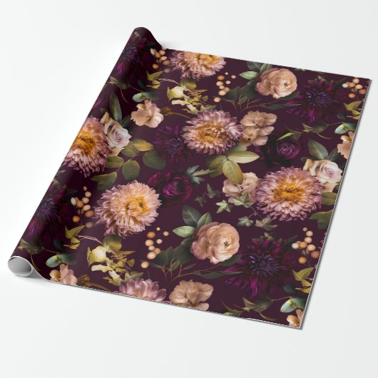 Donkere en Mooie Bruiloft Inpakpapier  (Uitgerold)