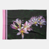 Donkere en roze Lily Kitchen Towel Theedoek (Horizontaal)