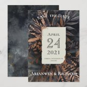 Donkere en sombere trouwkaart save the date kaart (Voorkant / Achterkant)