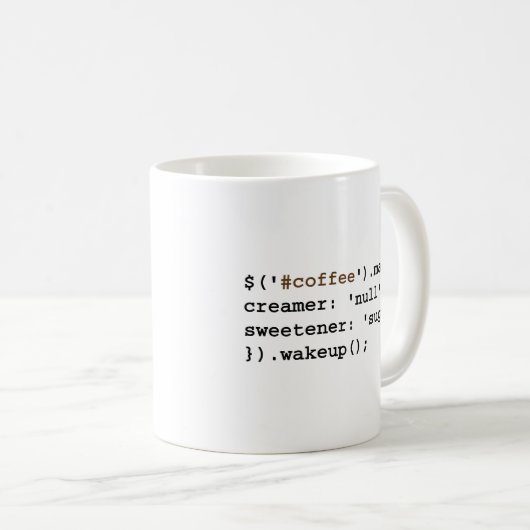 Donkere en zoete Javascript Koffiemok (Voorkant rechts)