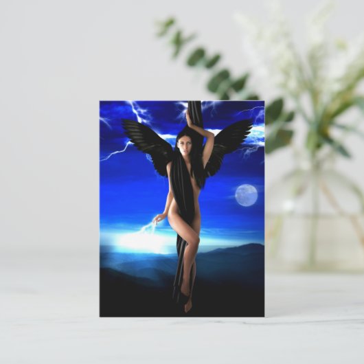 Donkere engel, goddess godin, shaman, shakti briefkaart (Staand voorkant)