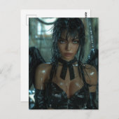 Donkere engel in de regen briefkaart (Voorkant / Achterkant)