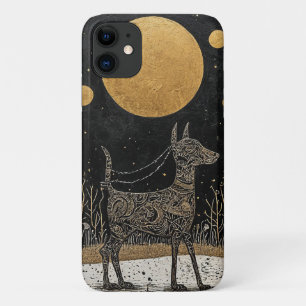 Donkere Esthetische Honden Silhouet Fantasie Hond iPhone 11 Hoesje