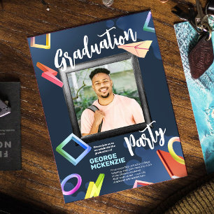 Donkere fancy graduatie-partij personaliseren kaart