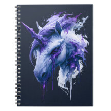 Donkere Fantasy Galaxy Eenhoorn Notitieboek
