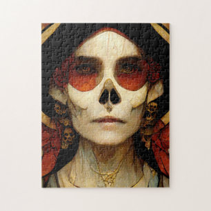 Donkere Fantasy Gothic Skull Woman 2 Legpuzzel