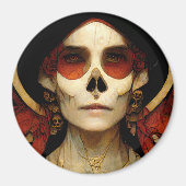Donkere Fantasy Gothic Skull Woman 2 Magneet (Voorkant)