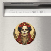 Donkere Fantasy Gothic Skull Woman 3 Magneet (Insitu (Vaatwasser))