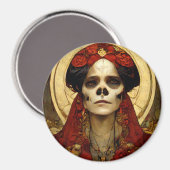 Donkere Fantasy Gothic Skull Woman 3 Magneet (Voorkant / Achterkant)