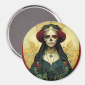 Donkere Fantasy Gothic Skull Woman Magneet (Voorkant / Achterkant)