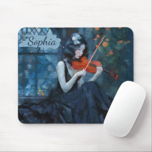 Donkere Fantasy Gotische Violiste in Moonlit Garde Muismat