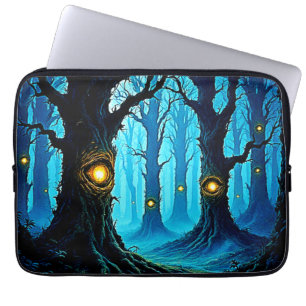 Donkere Fantasy Oogbal Bosontwerp Laptop Sleeve