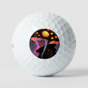 Donkere Fantasy Paddenstoel Elf Anime Meisje Golfballen