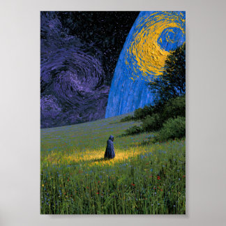 Donkere Fantasy Sterrennacht Poster |