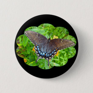 Donkere fase Tiger Swallowtail Vlinder Items Ronde Button 5,7 Cm