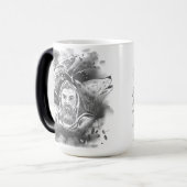 Donkere figuur met capuchon in Ink Blot Shadows Magische Mok (Voorkant links)