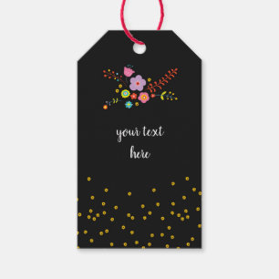 Donkere Floral  Gift Labels Cadeaulabel