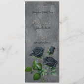Donkere Floral Gothic Style Wedding Menu (Achterkant)