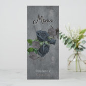 Donkere Floral Gothic Style Wedding Menu (Staand voorkant)
