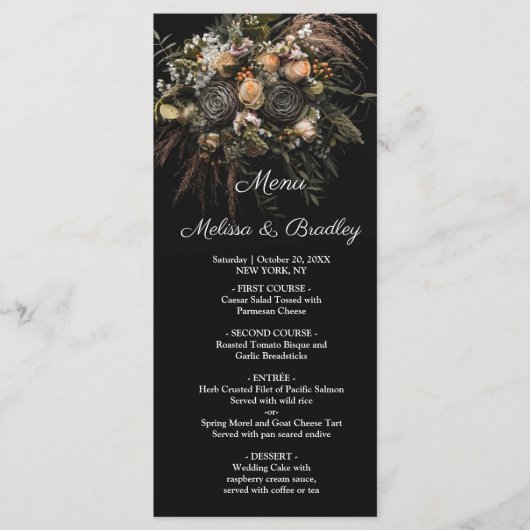 Donkere Floral Menu (Voorkant)