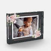 Donkere Floral op zwart | Moederdag fotoblok (Links)