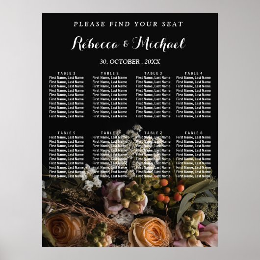 Donkere  Floral Poster (Voorkant)