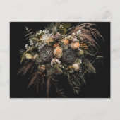 Donkere  Floral RSVP Briefkaart (Achterkant)