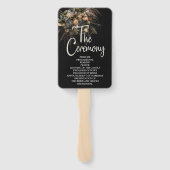 Donkere  Floral Wedding Hand Fan Handwaaier (Achterkant)