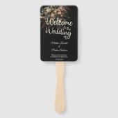 Donkere  Floral Wedding Hand Fan Handwaaier (Voorkant)