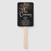 Donkere  Floral Wedding Hand Fan Handwaaier (Achterkant)
