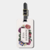 Donkere Florals Bagagelabel (Voorkant verticaal)