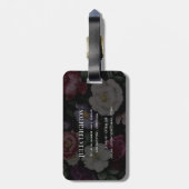 Donkere Florals Bagagelabel (Achterkant verticaal)