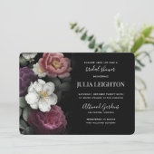 Donkere Florals Modern Bridal Shower Kaart (Staand voorkant)