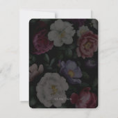Donkere Florals Modern Note Card Notitiekaartje (Achterkant)