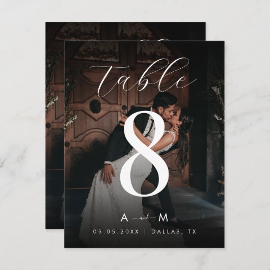 Donkere foto 4,25 x 5,5 Tafelnummer bruiloft (Voorkant / Achterkant)