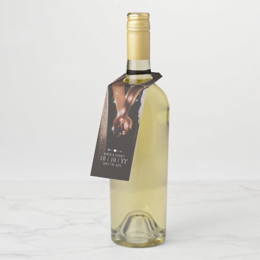 Donkere foto | Bewaar de datum | Flessenanhanger | Flessenhanger (Schuin)