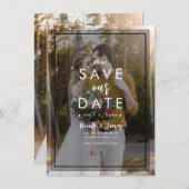 Donkere foto Tint Overlay 3 Modern Save the Date Kaart (Voorkant / Achterkant)