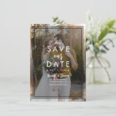 Donkere foto Tint Overlay 3 Modern Save the Date Kaart (Staand voorkant)