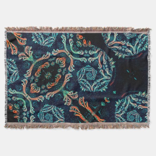 Donkere fractale elegantie deken (Voorkant)