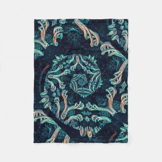 Donkere fractale elegantie fleece deken (Voorkant)