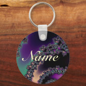 Donkere fractale gepersonaliseerde Sleutelhanger (Voorkant)