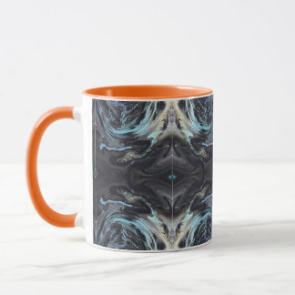 Donkere Galaxy Blauwe Gouden Marmer Vloeibare Kuns Mok