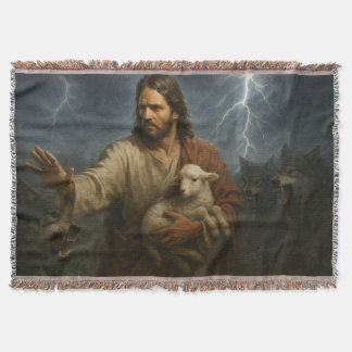 Donkere gekleurde Christus en het Lam-kunstwerk Deken