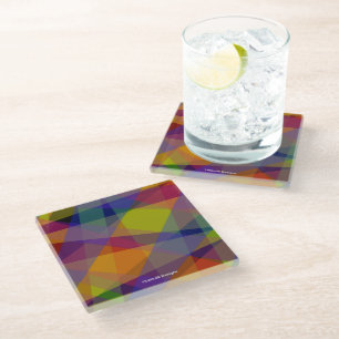 Donkere Geometrisch - Glas Coaster Glazen Onderzetter