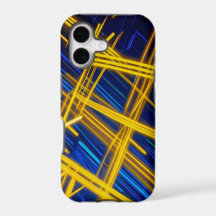 Donkere Geometrische Neon Geel Blauw Sciencefictio